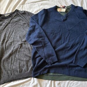 Tommy Bahama set of 2 Men's Navy Green and gray Crew Neck Sweaters, XXXL